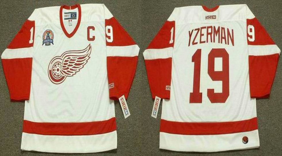 2019 Men Detroit Red Wings #19 Yzerman White CCM NHL jerseys